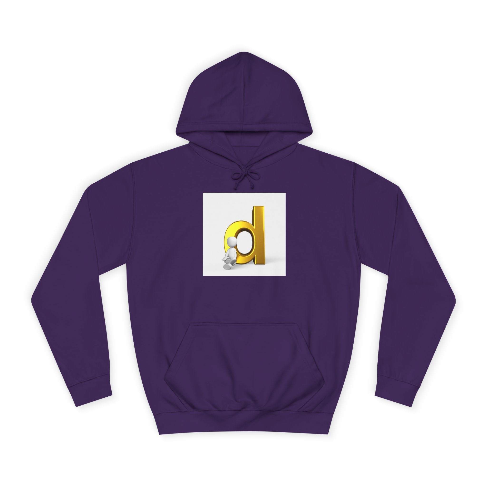 3D Gold Letter D Hoodie | Minimal Monogram Initial Sweatshirt