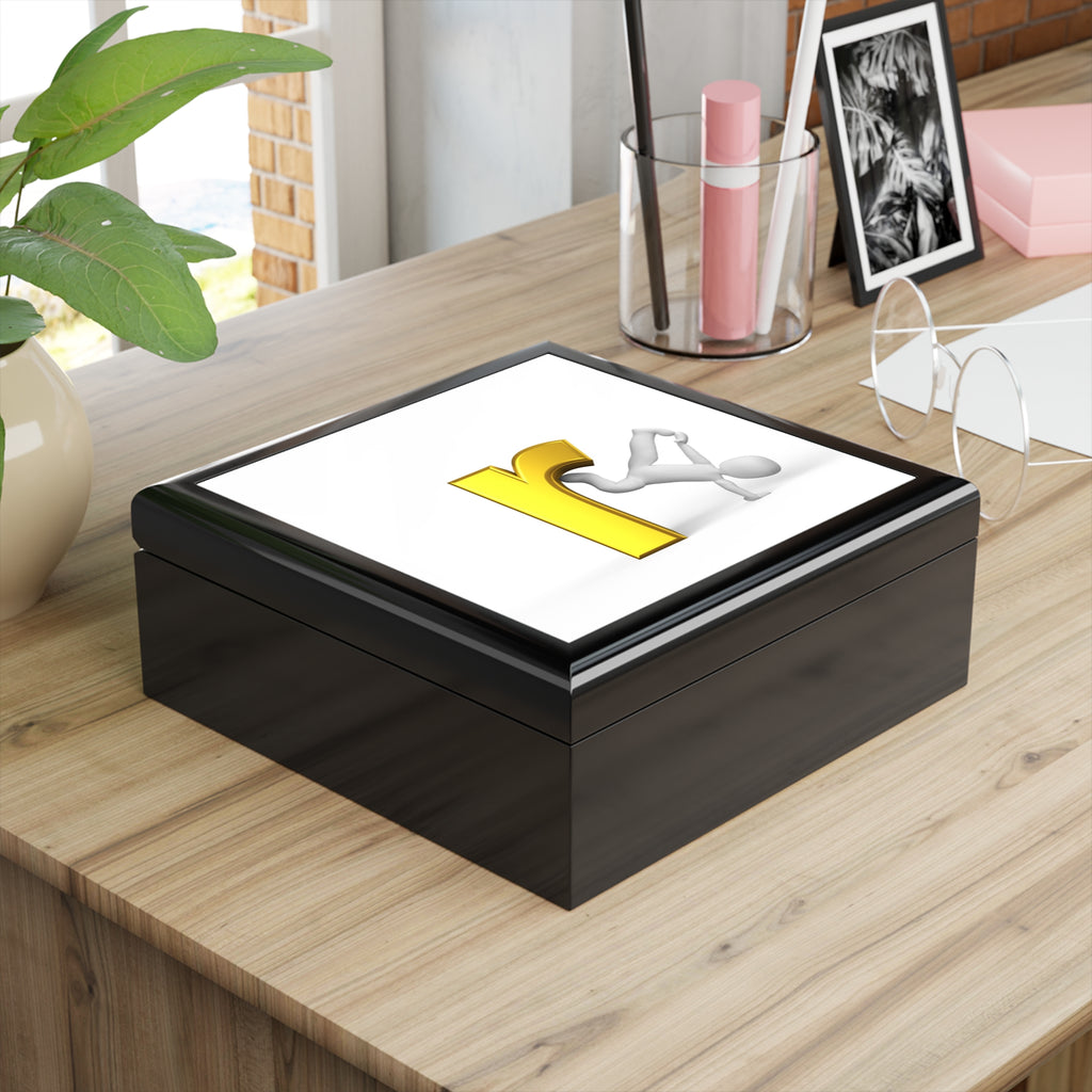 Letter R Acrobat Monogram Jewelry Box | Personalized Initial Keepsake