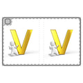 Gold Letter V with 3D Figure Tablet Folio Case | Monogram Initial V