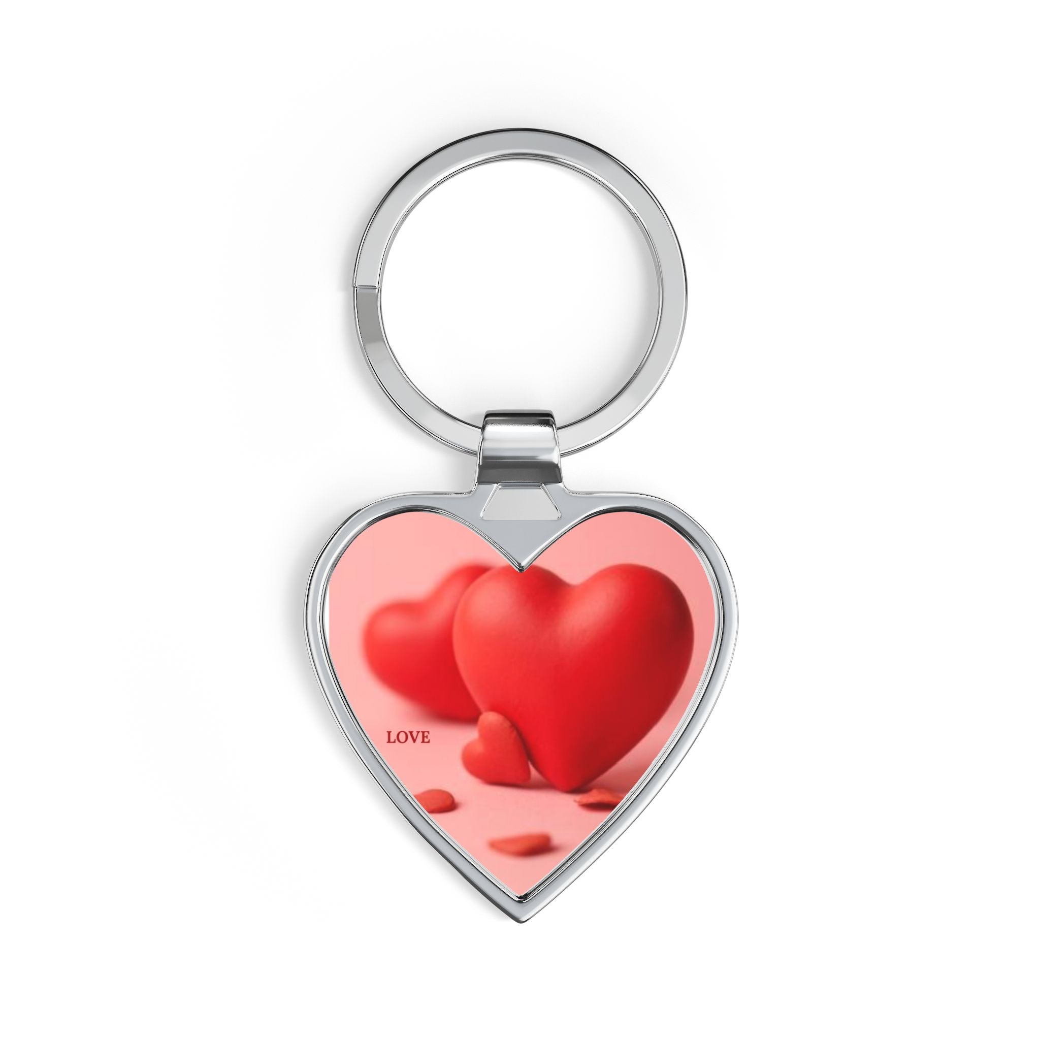 Red 3D Hearts Heart Keychain | Valentine Love Keyring, Romantic Accessory