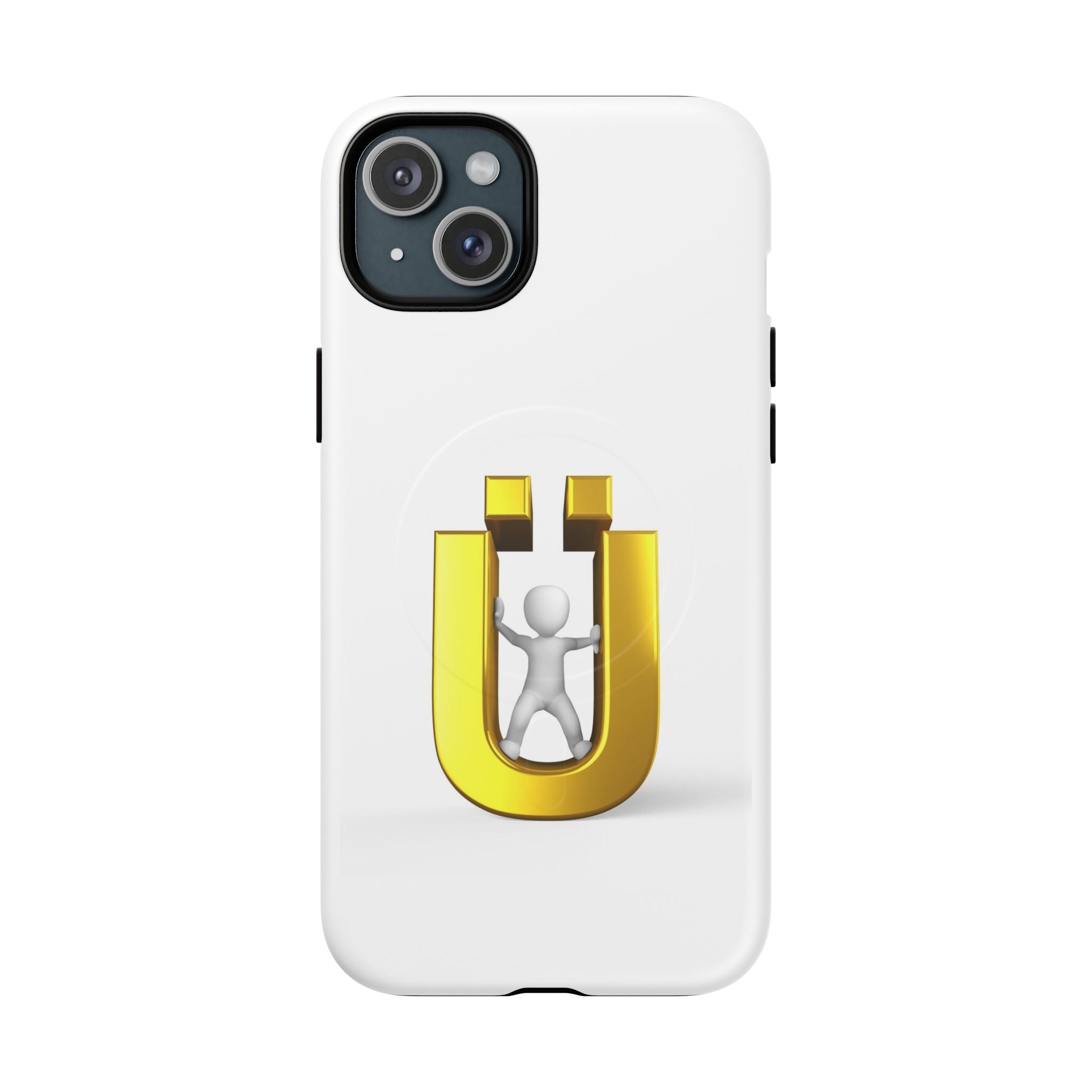 Coque de téléphone à logo lettre Ü dorée | Coque magnétique robuste