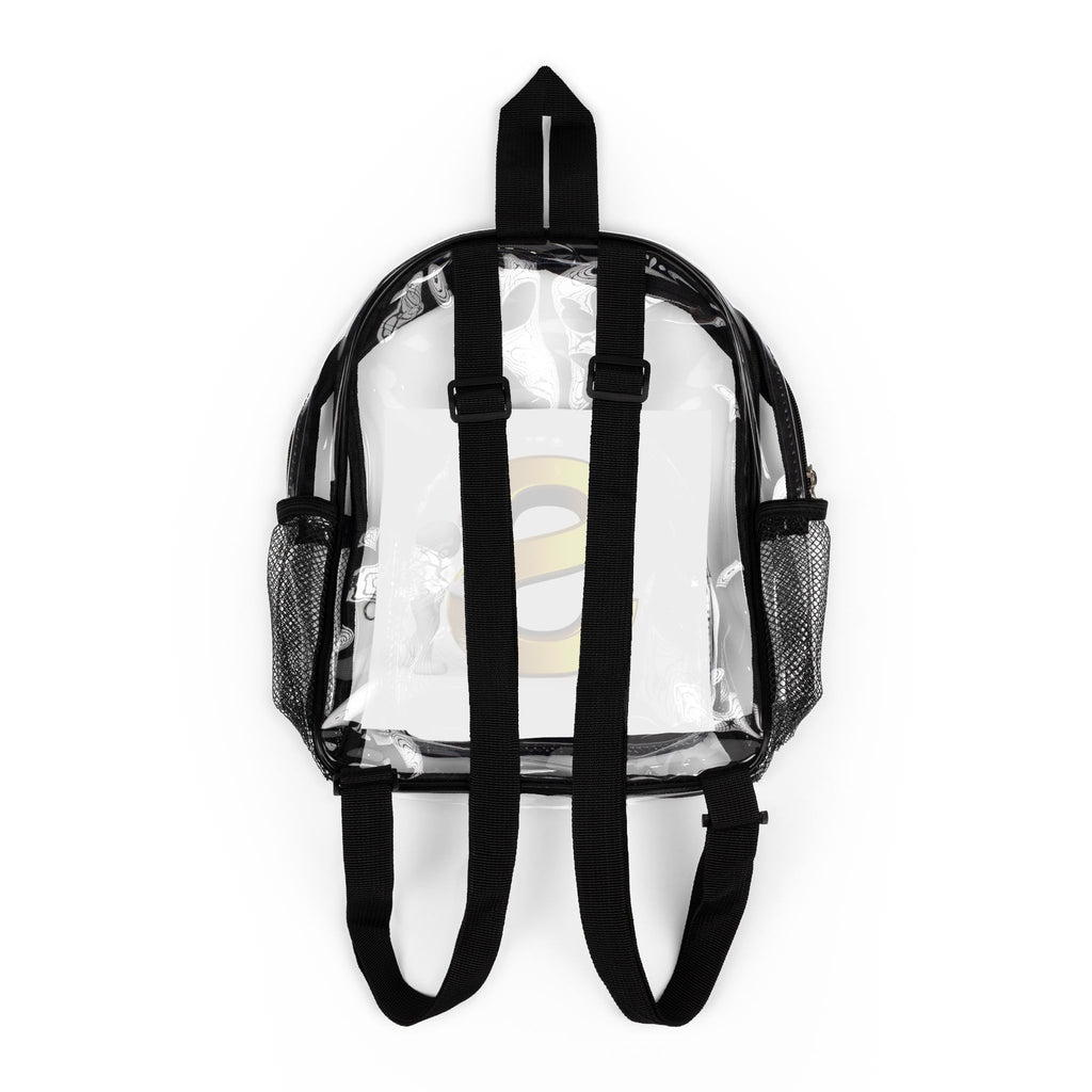 Gold Letter S Monogram Clear Stadium Backpack | Transparent School Bag