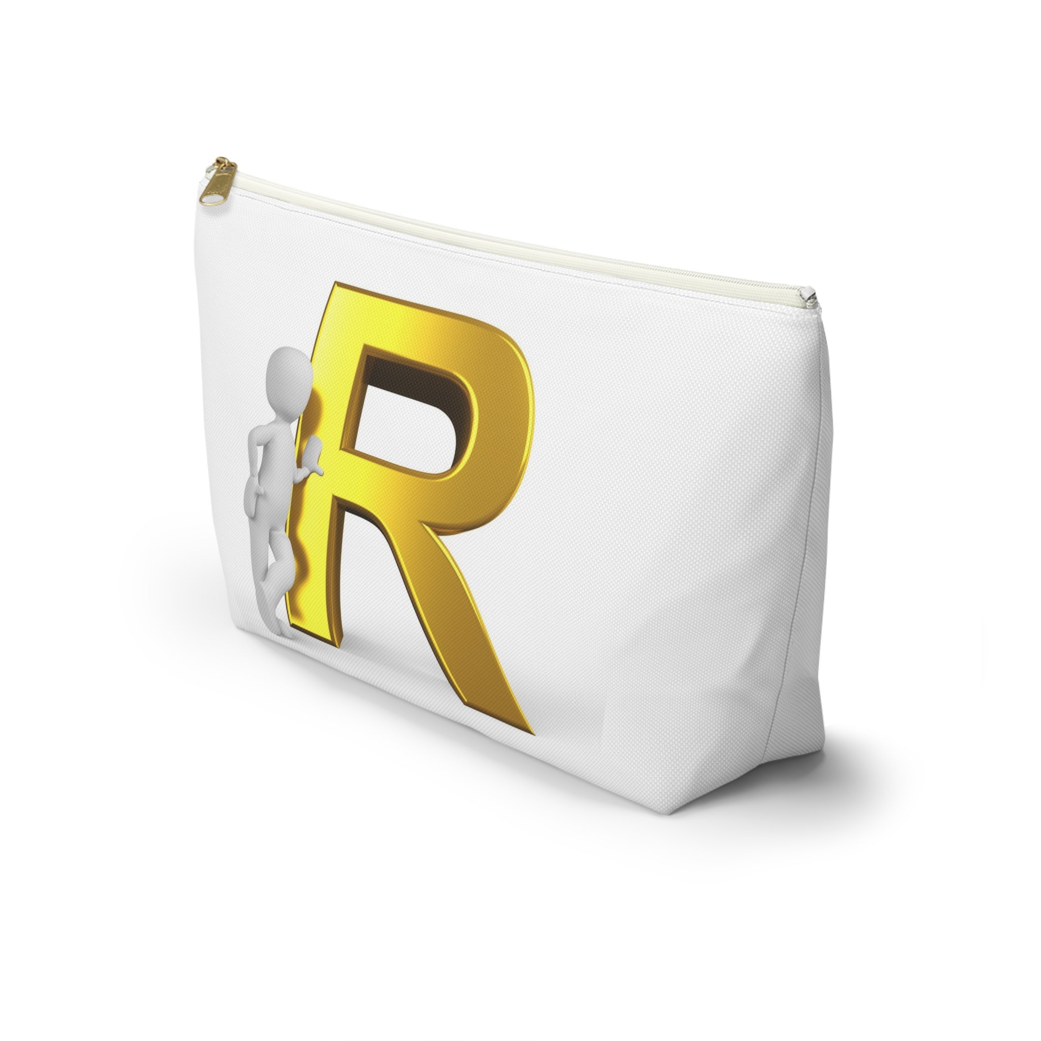Gold Letter R Initial Accessory Pouch
