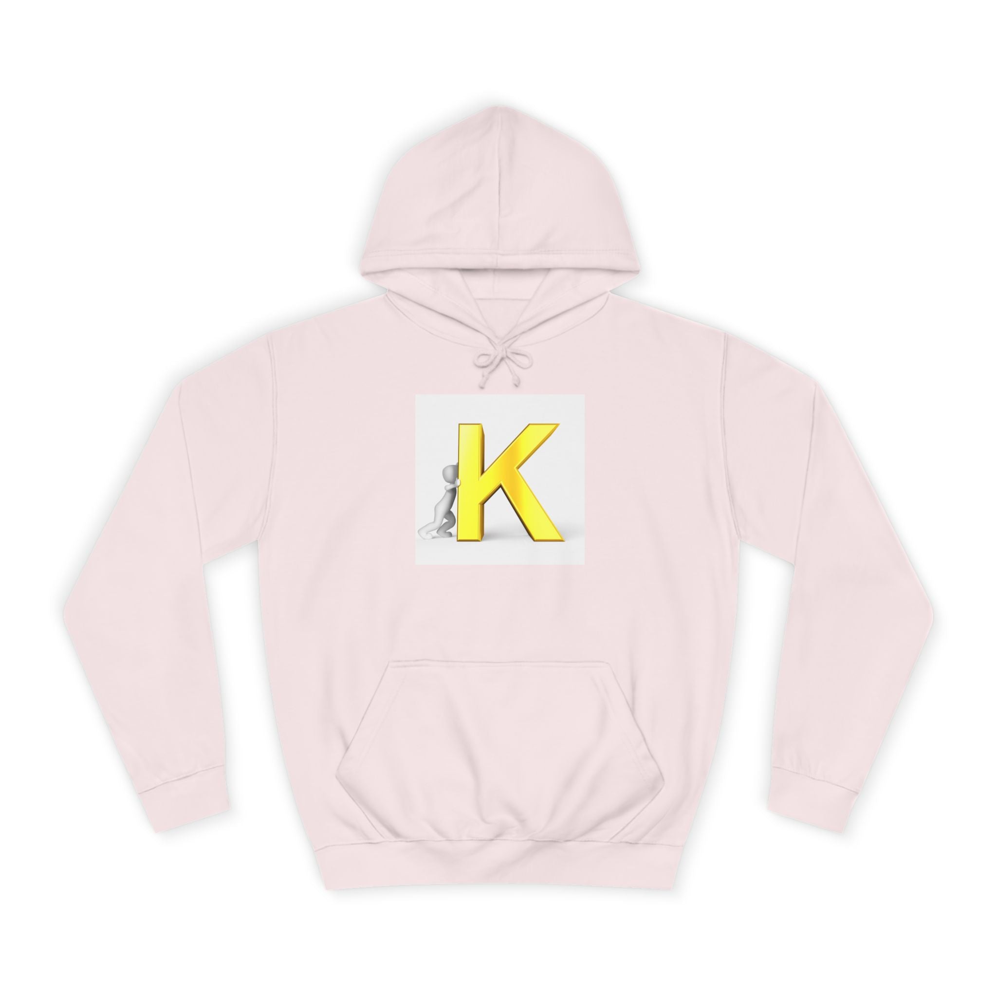 Yellow 3D Letter K hoodie | Initial Monogram, Alphabet Graphic