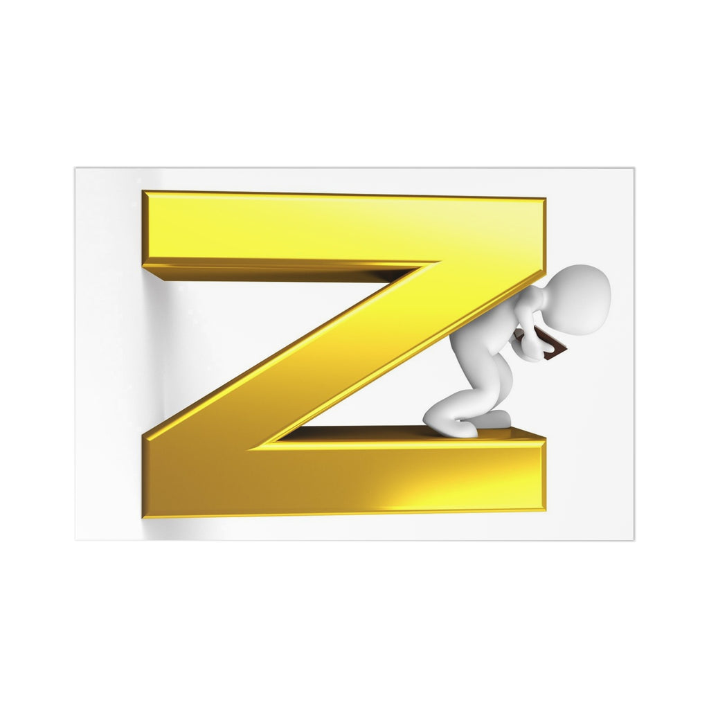 Gold 3D Letter N Postcards | Alphabet Letter Postcards (7pcs)