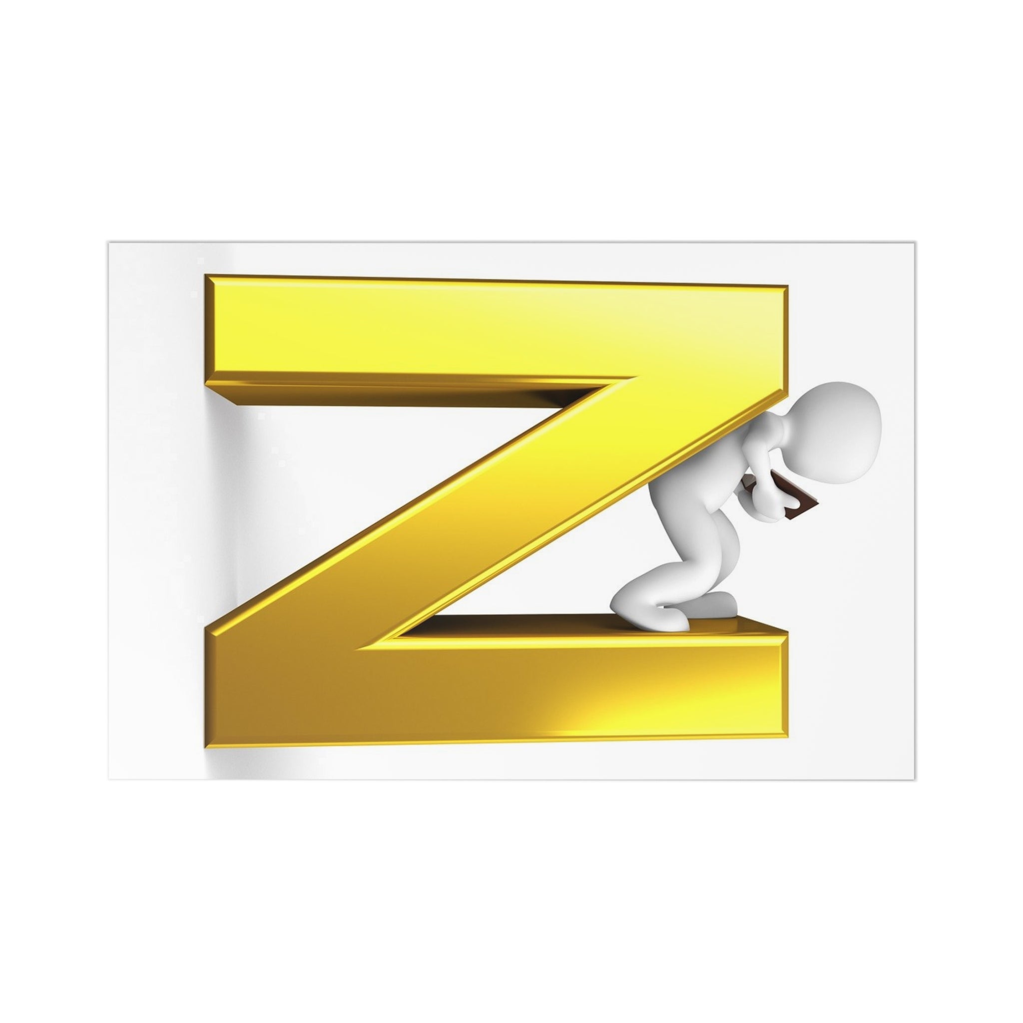 Gold 3D Letter N Postcards | Alphabet Letter Postcards (7pcs)