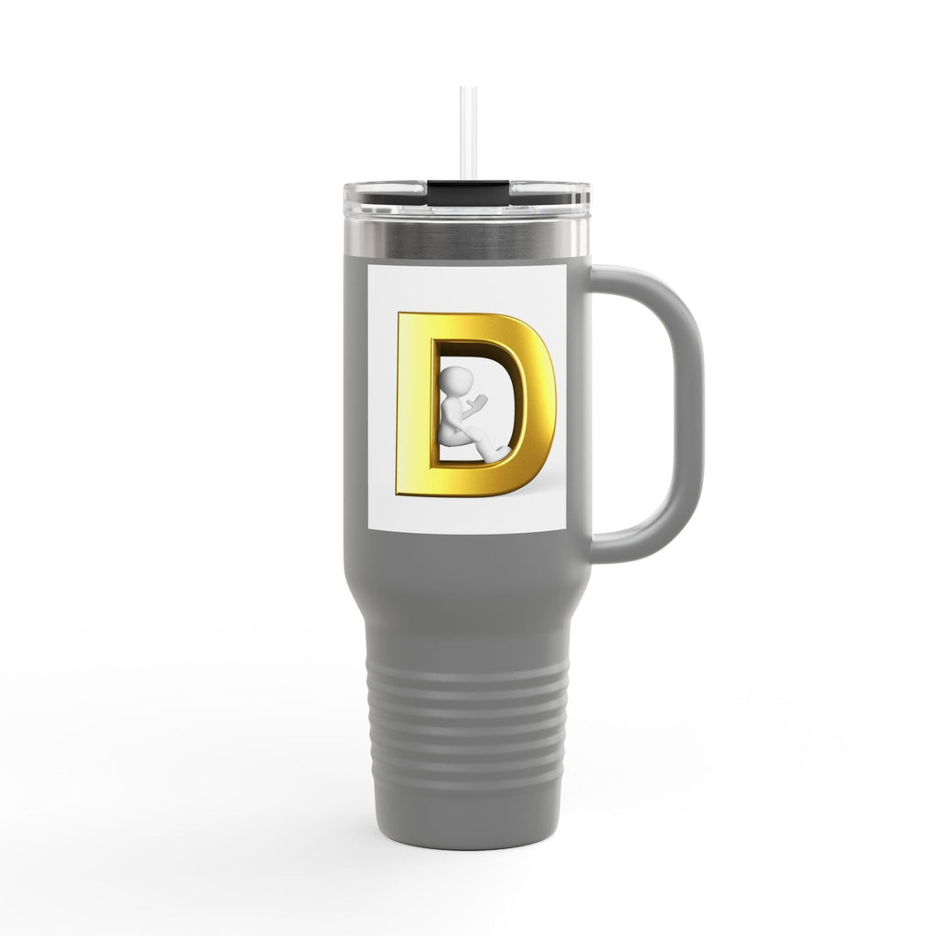 Gold D Monogram Travel Mug | 40oz Insulated Tumbler