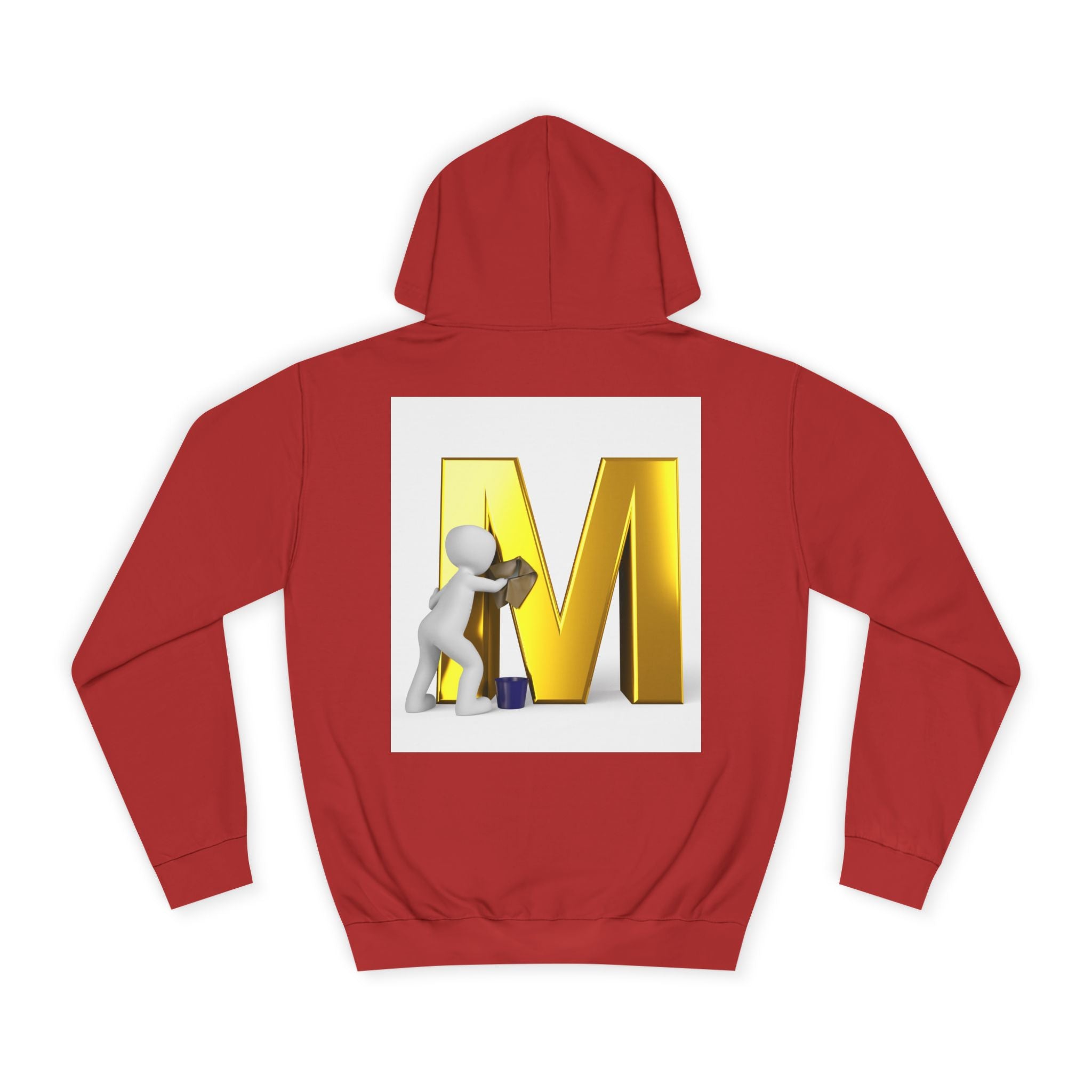 Gold Letter M with Figure Hoodie | Monogram Initial M Sweatshirt