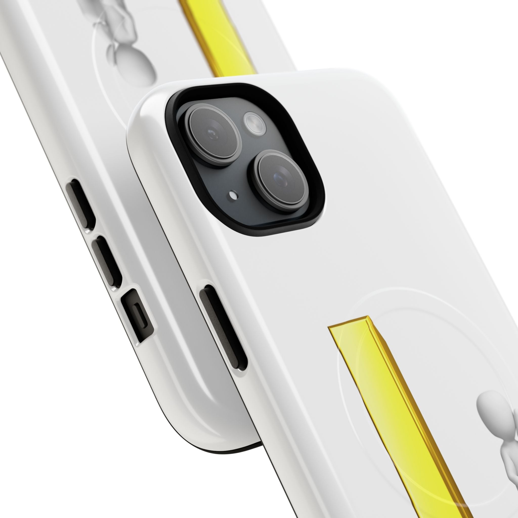 Yellow 3D Letter L with Sitting Figure phone case | Tough Magnetic Case