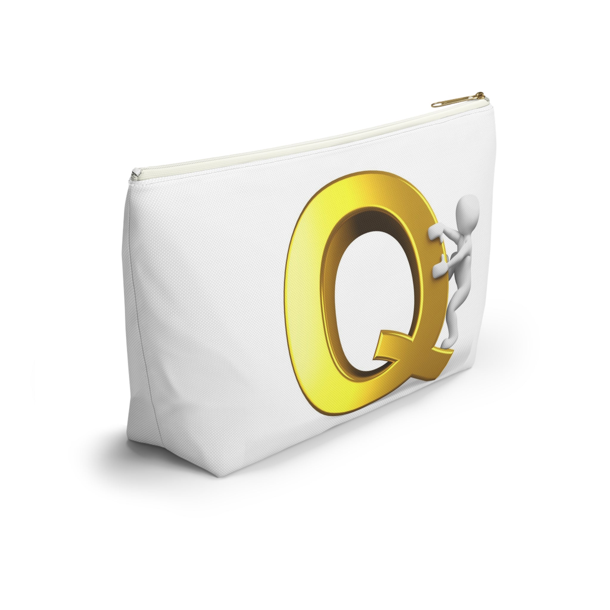 Gold Letter Q Climbing Figure Accessory Pouch
