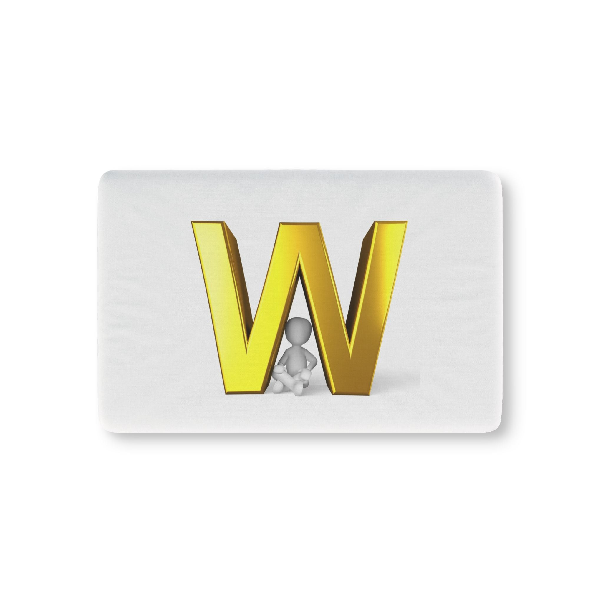 Gold Letter W with Baby Illustration Baby Fitted Crib Sheet