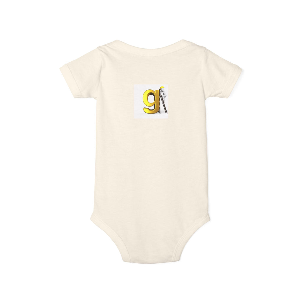 Yellow Letter G with worker Onesie | Baby Bodysuit, Alphabet Initial