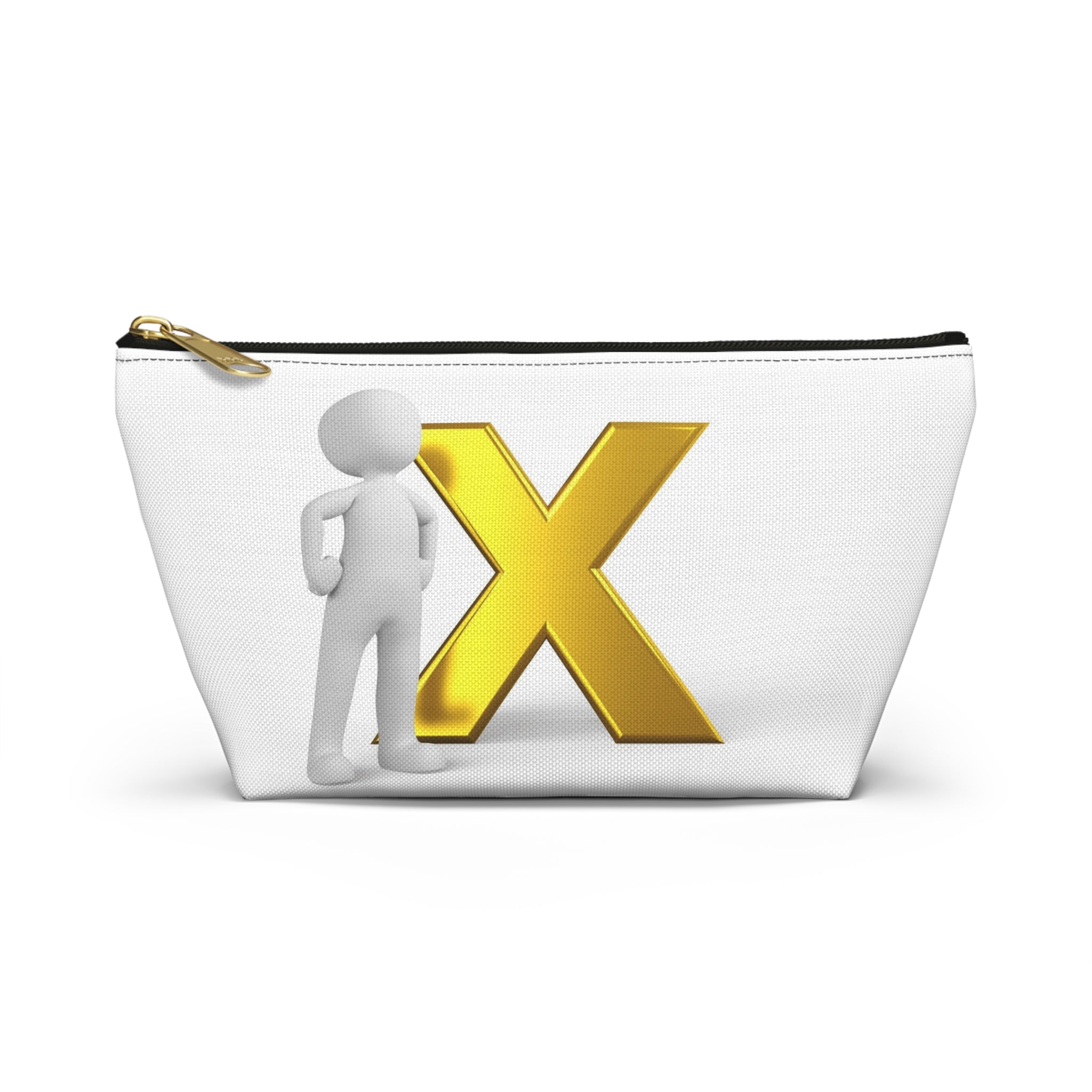 3D Stick Figure with Gold X Accessory Pouch