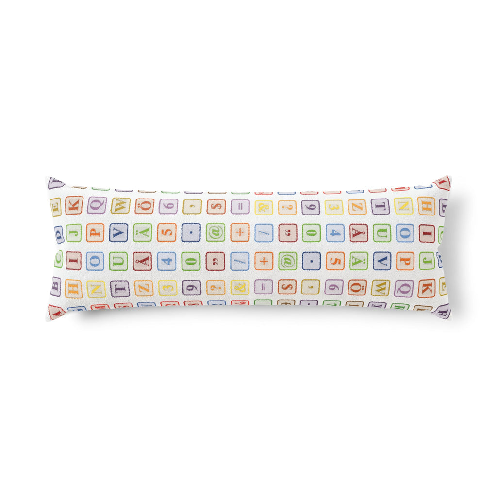 Alphabet Blocks Pattern Body Pillow | Nursery Alphabet Blocks.