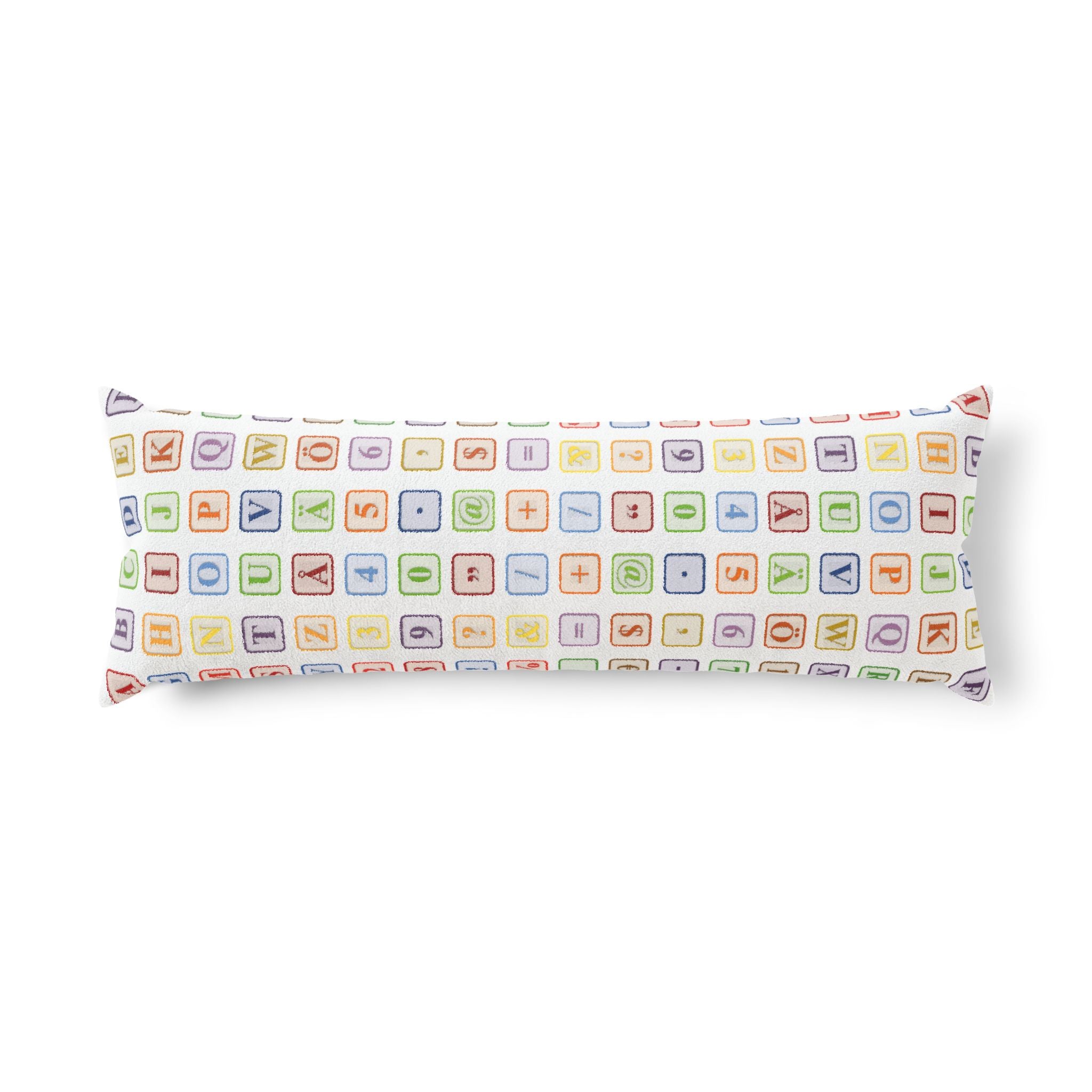 Alphabet Blocks Pattern Body Pillow | Nursery Alphabet Blocks.