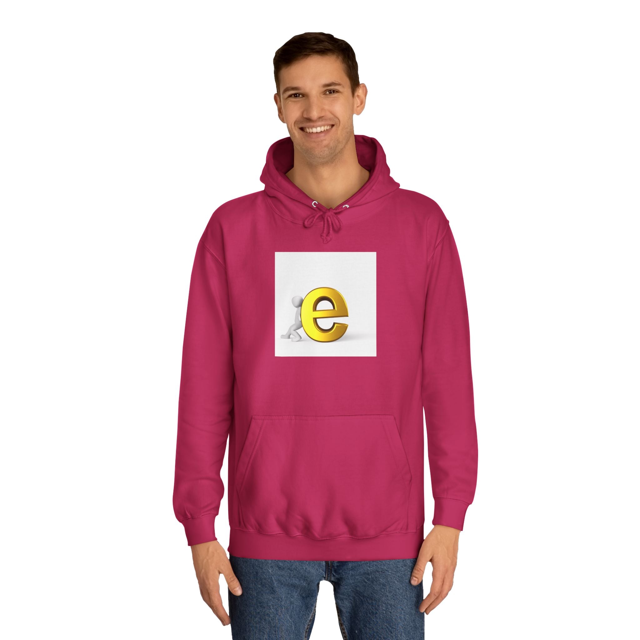 3D Gold Letter E Hoodie | Minimal Alphabet Monogram | Initial Sweatshirt