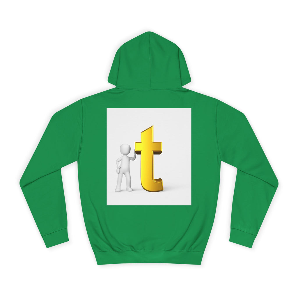 3D Gold Letter T Hoodie | Minimal Letterman Initial Sweatshirt