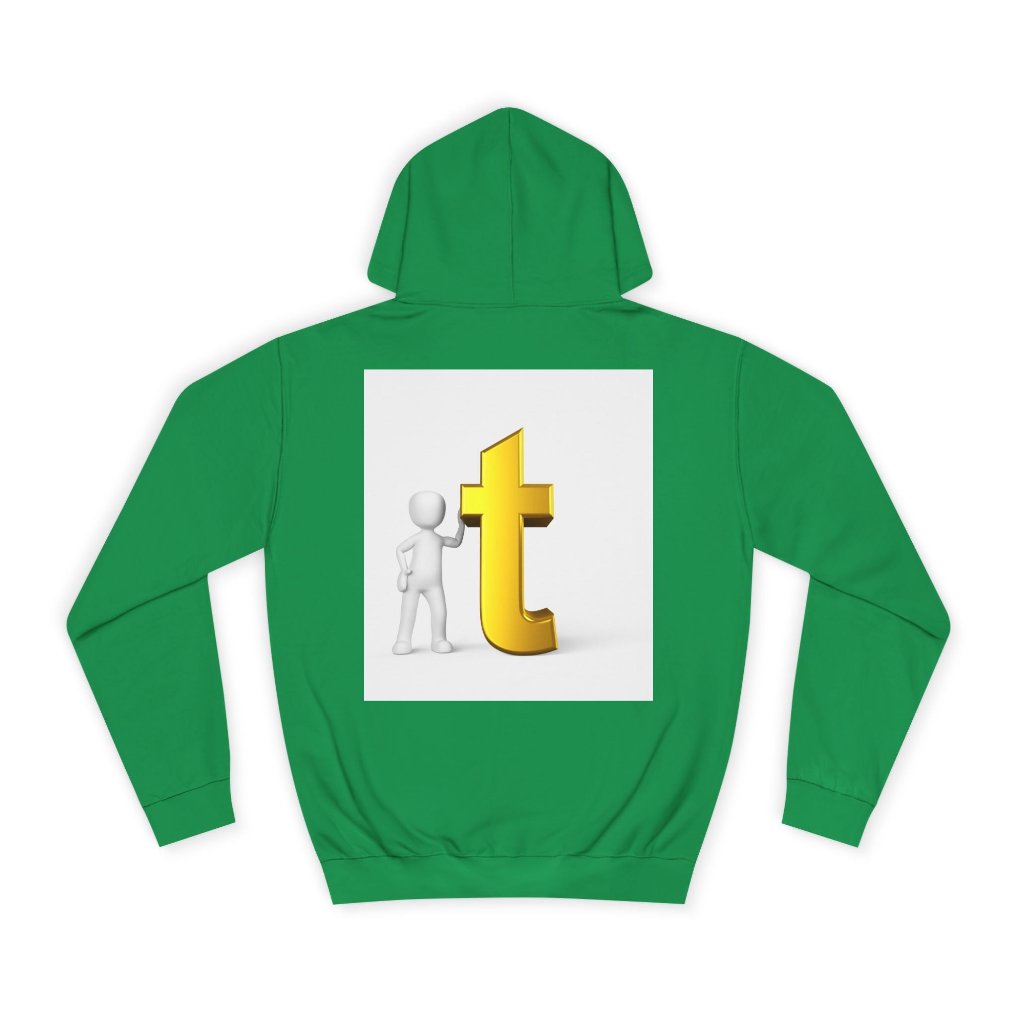 3D Gold Letter T Hoodie | Minimal Letterman Initial Sweatshirt