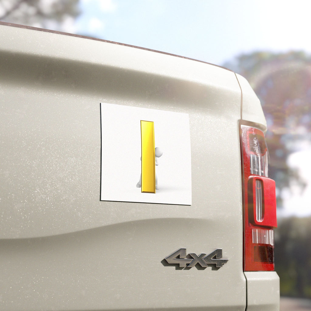 3D Gold Letter i Character Car Magnet | Alphabet Initial Magnetic Sticker