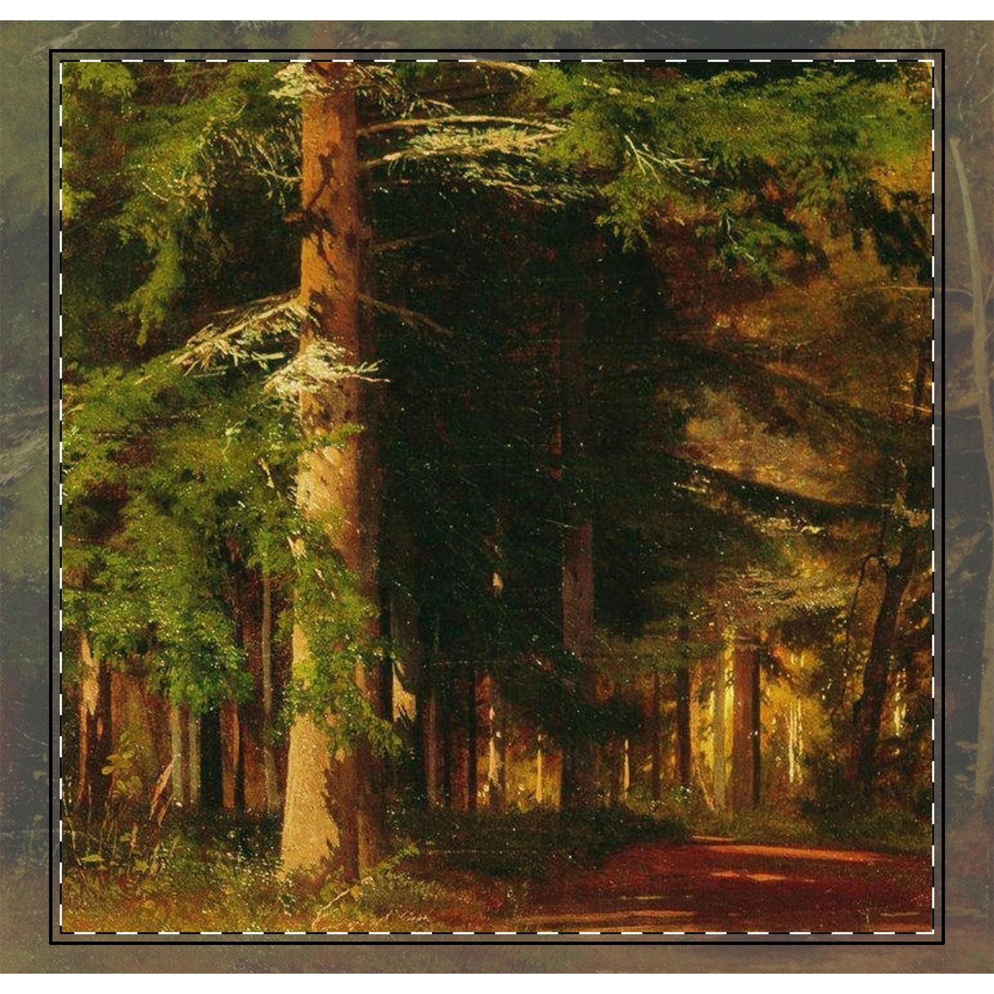 Forest Path Woven Coverlet | Woodland Tree Landscape Throw