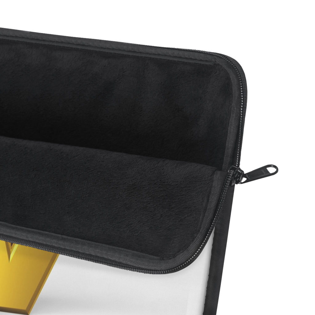 Gold Letter V Initial Laptop Sleeve | Monogram Alphabet Case