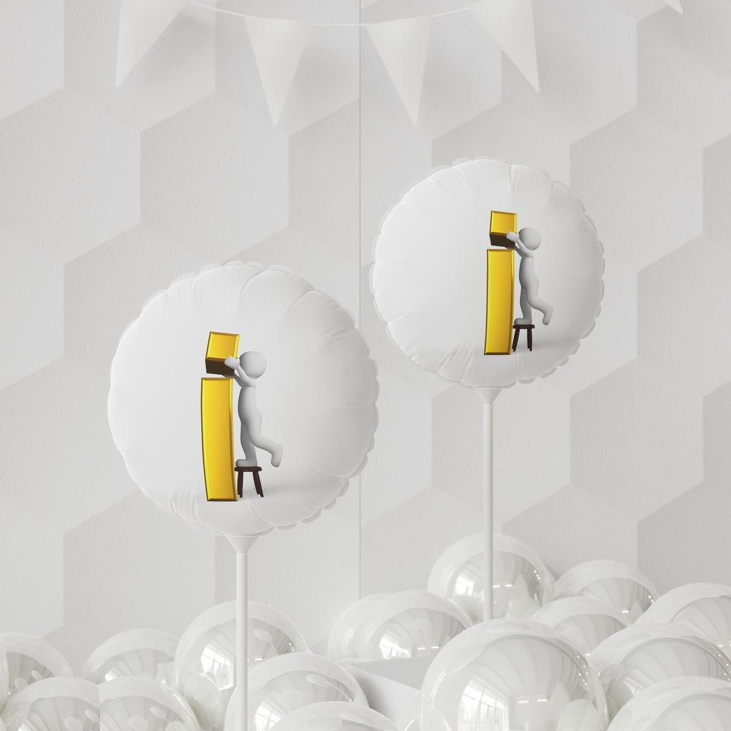 3D Figure Stacking Gold Letter i Balloon