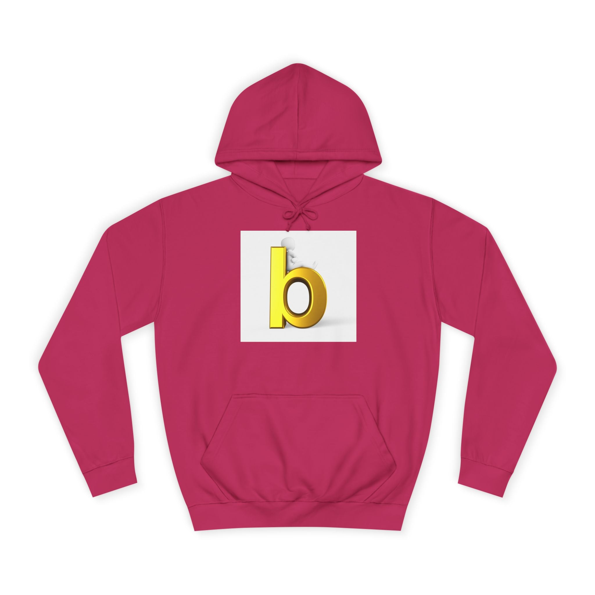 Yellow 3D Letter b Hoodie | Minimal Monogram Initial Sweatshirt