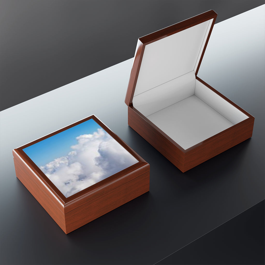 Blue Sky Clouds Jewelry Box | Cloudscape Photo Keepsake Box