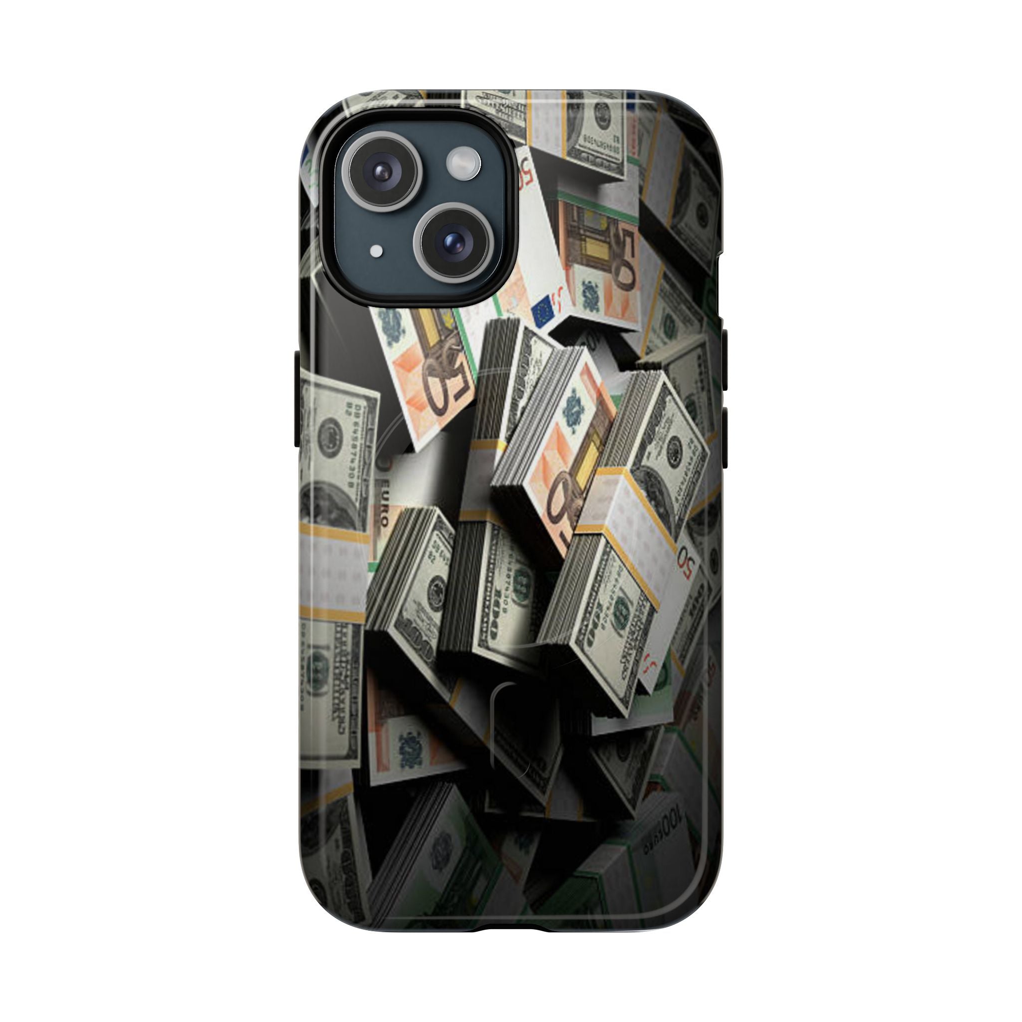 Coque de téléphone Argent Empilé | Coque magnétique robuste