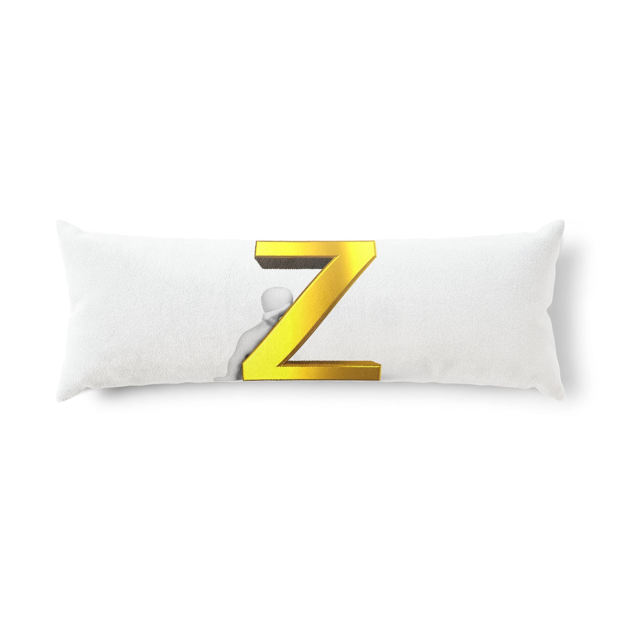 Gold Z Letter Body Pillow | Monogram Alphabet Decorative Pillow