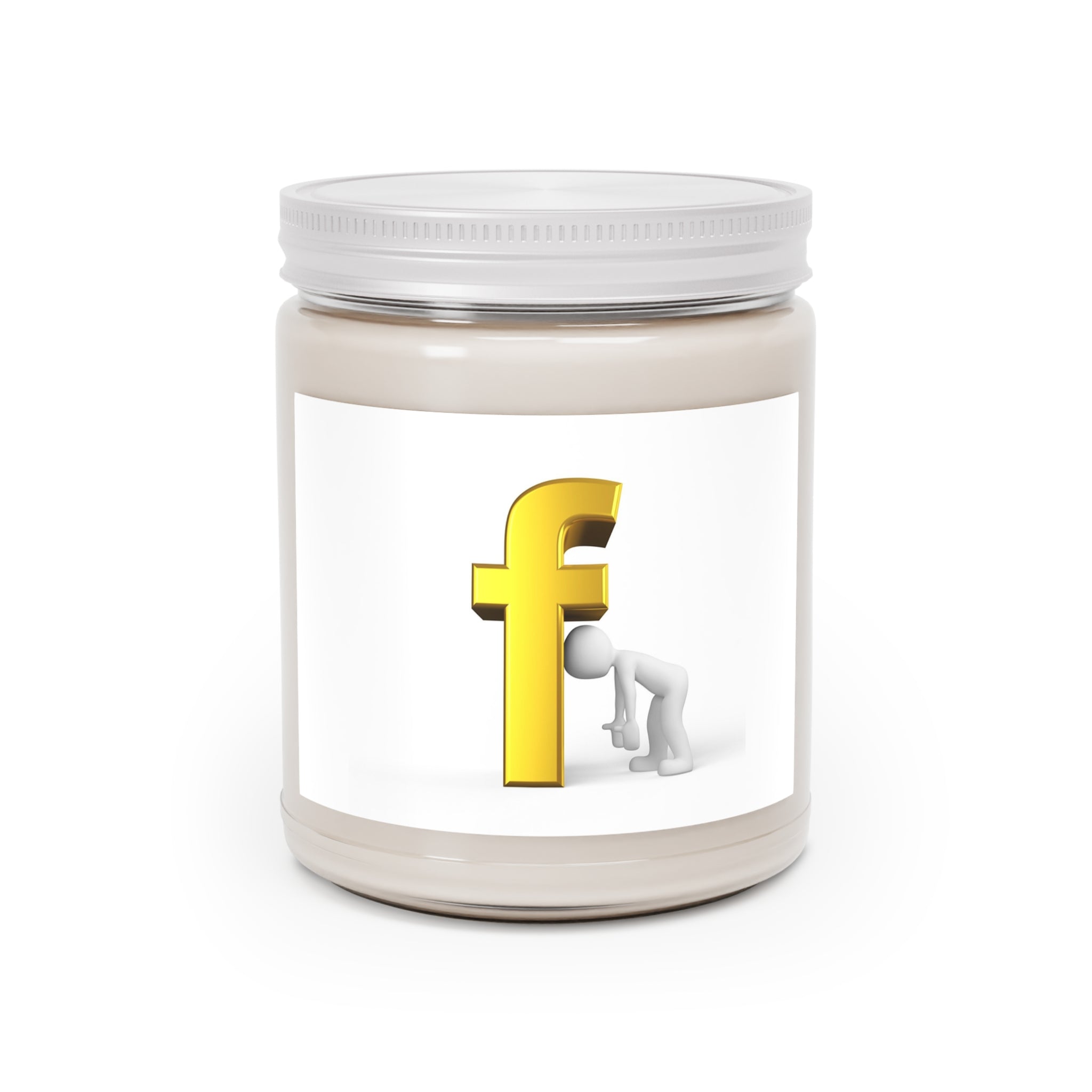 Golden Lowercase F Illustration Candle | Soy Jar Candle, 9oz