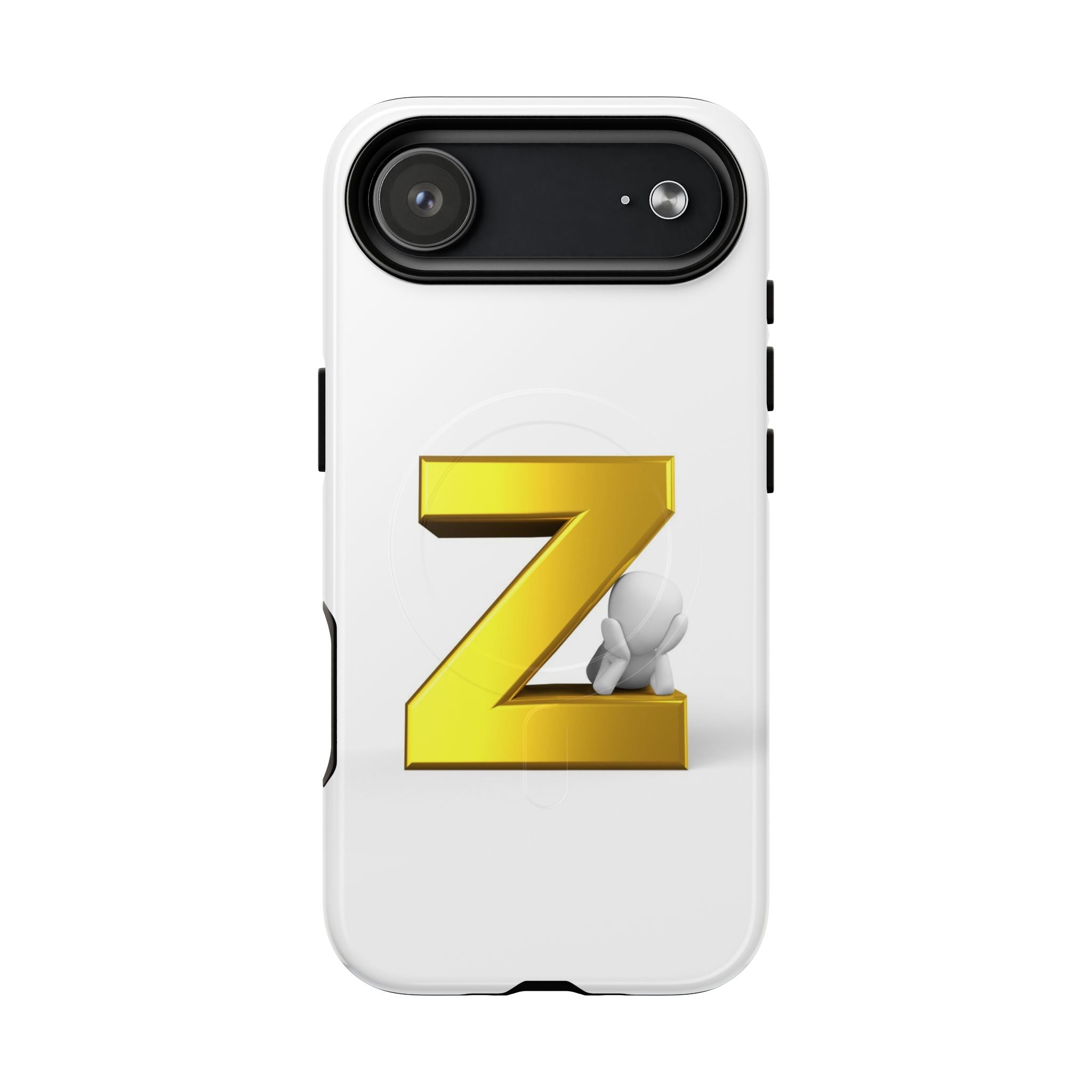Coque de Téléphone Lettre Z Or 3D | Coque Magnétique Robuste, Initiale Monogramme