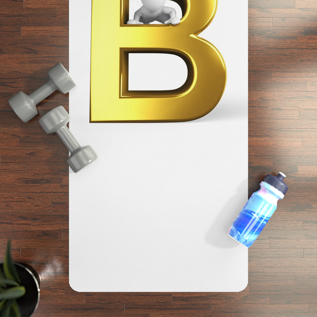 Gold Letter B Yoga Mat | Initial Monogram Rubber Yoga Mat