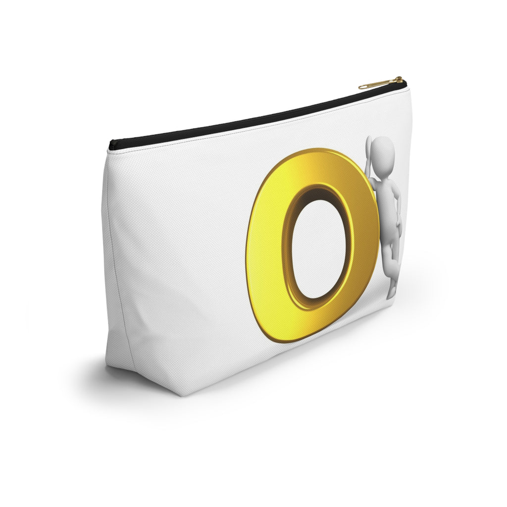 Gold Letter O Accessory Pouch | T-Bottom Cosmetic Bag
