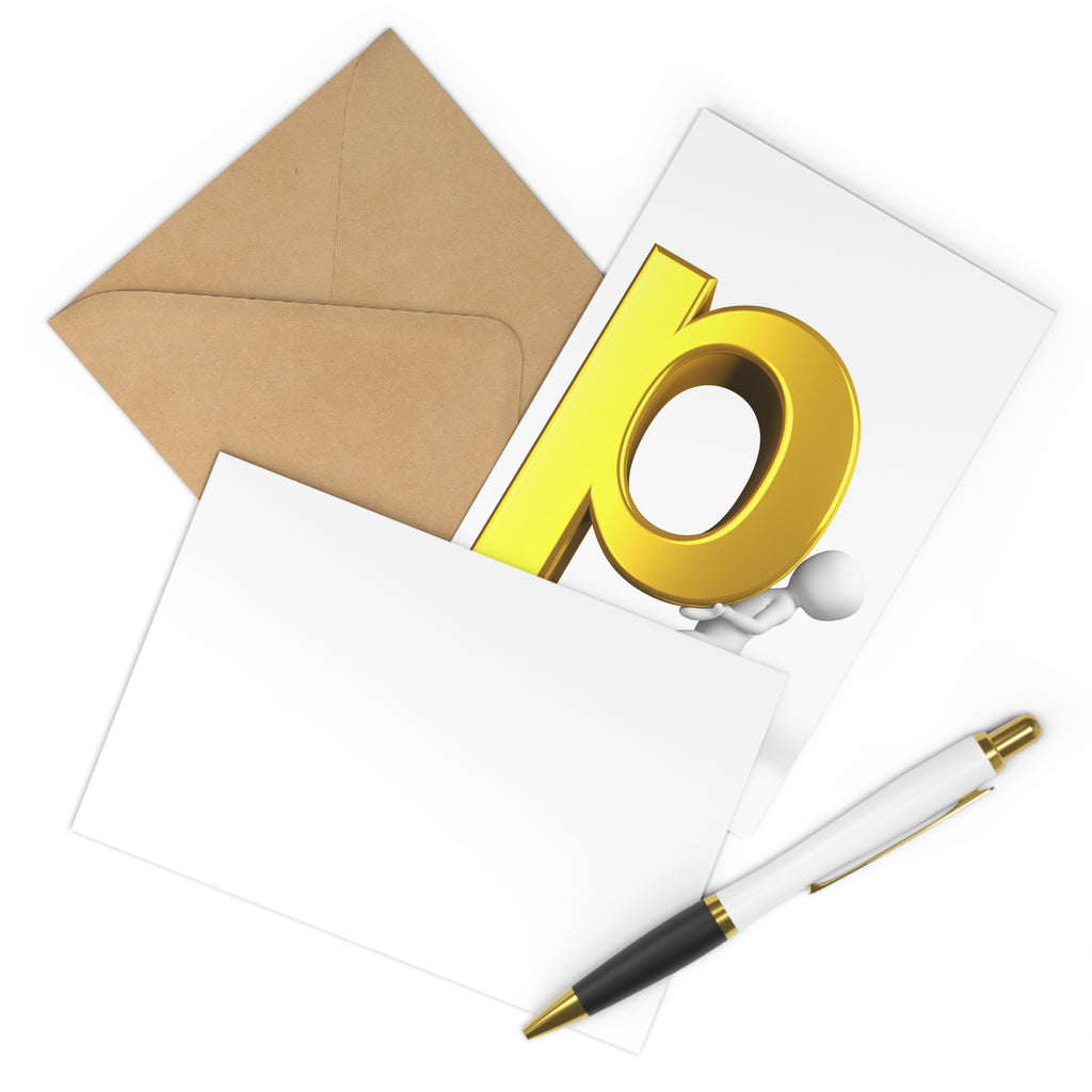 Gold Letter P Illustration Postcards | Set of 7