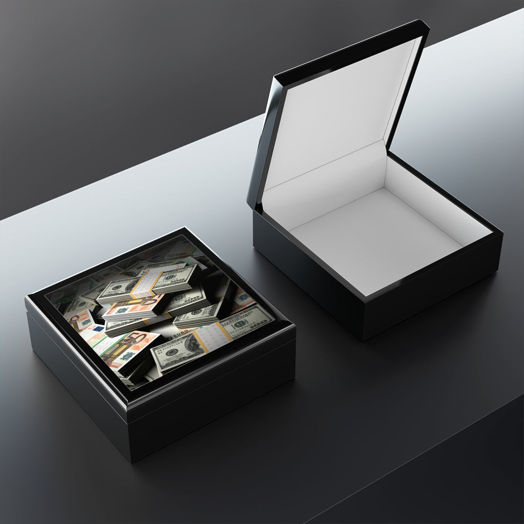 Stacks of Money Jewelry Box | Cash Pattern Keepsake Box
