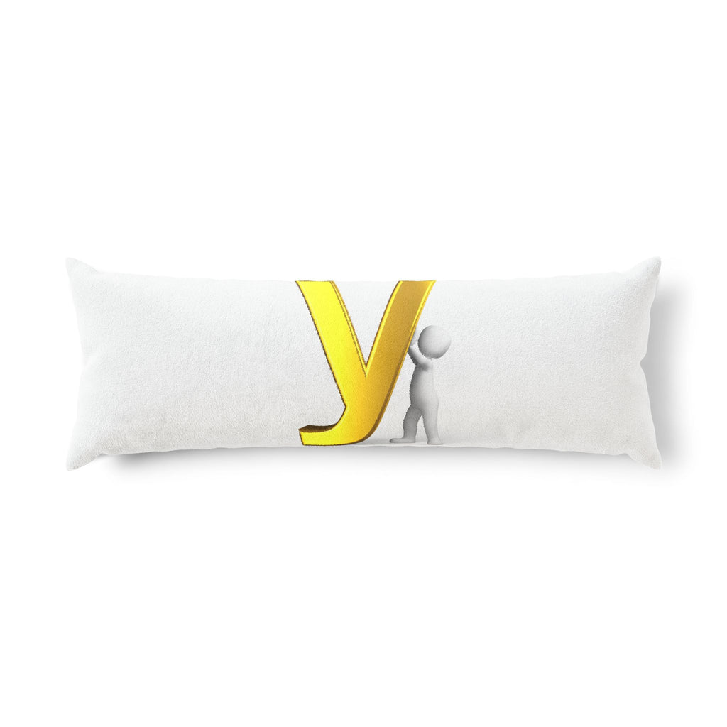 Gold Letter Y with Character Body Pillow | Alphabet Initial Pillow