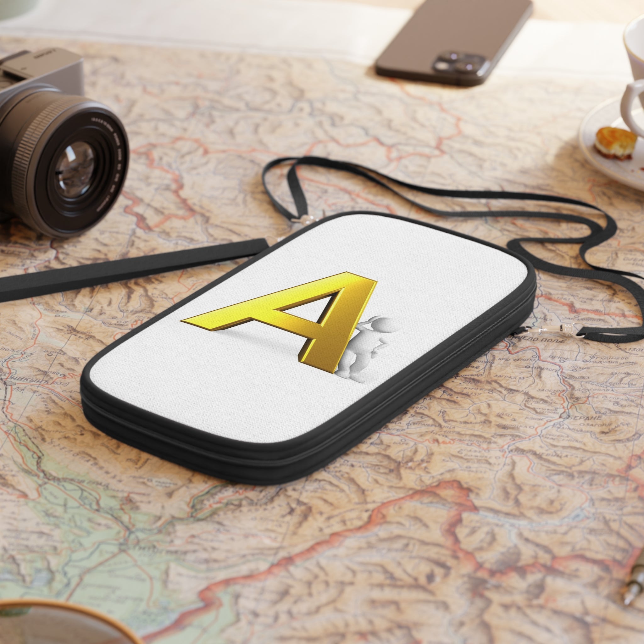 Gold Letter A Monogram Passport Wallet | Initial A Passport Wallet