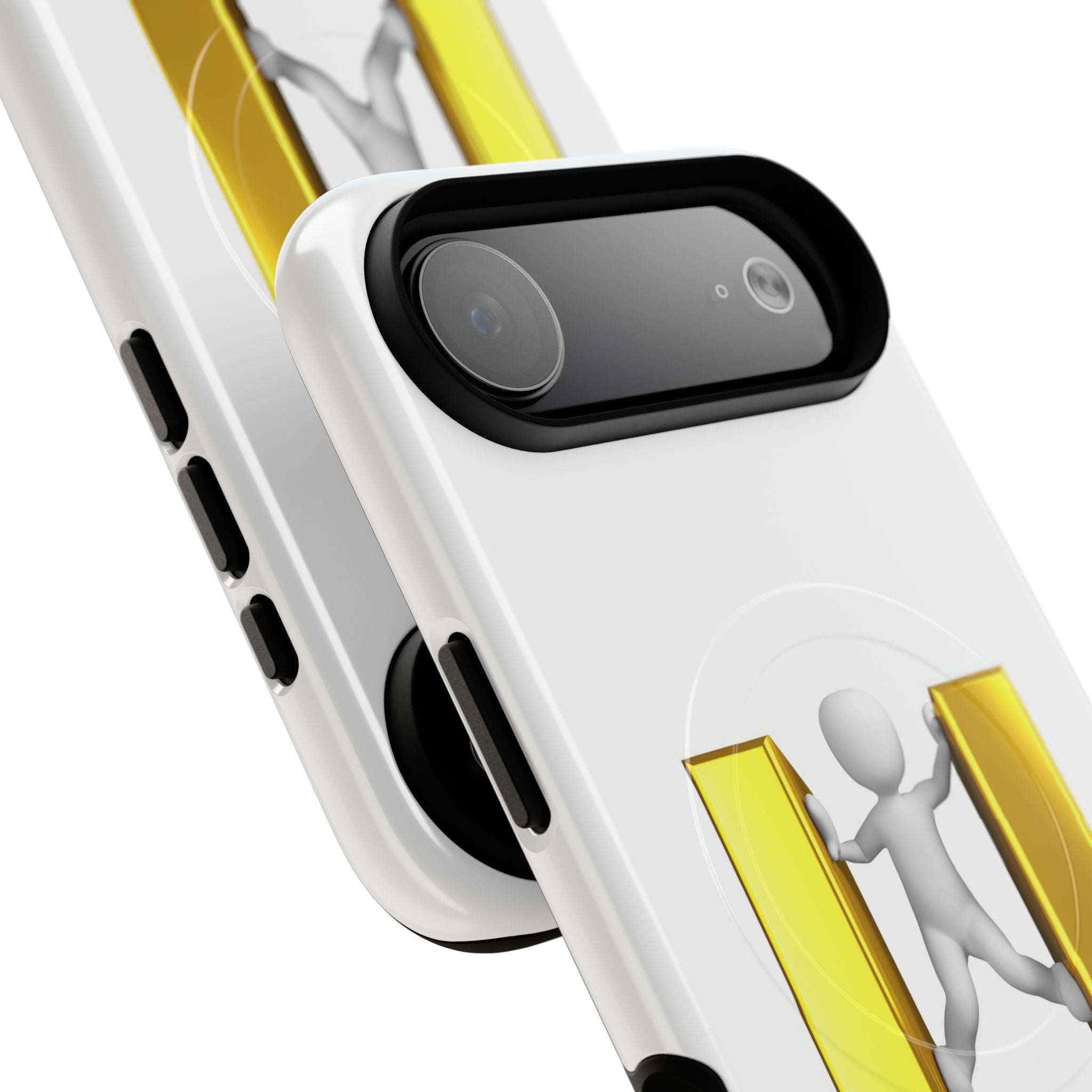 3D Gold U Letter with Stick Figure phone case | Tough Magnetic Case