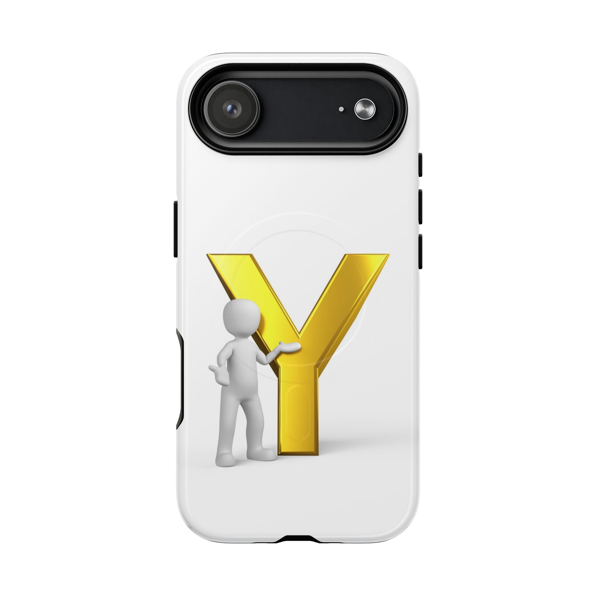 Coque de téléphone Lettre Y Or | Coque magnétique iPhone Monogramme