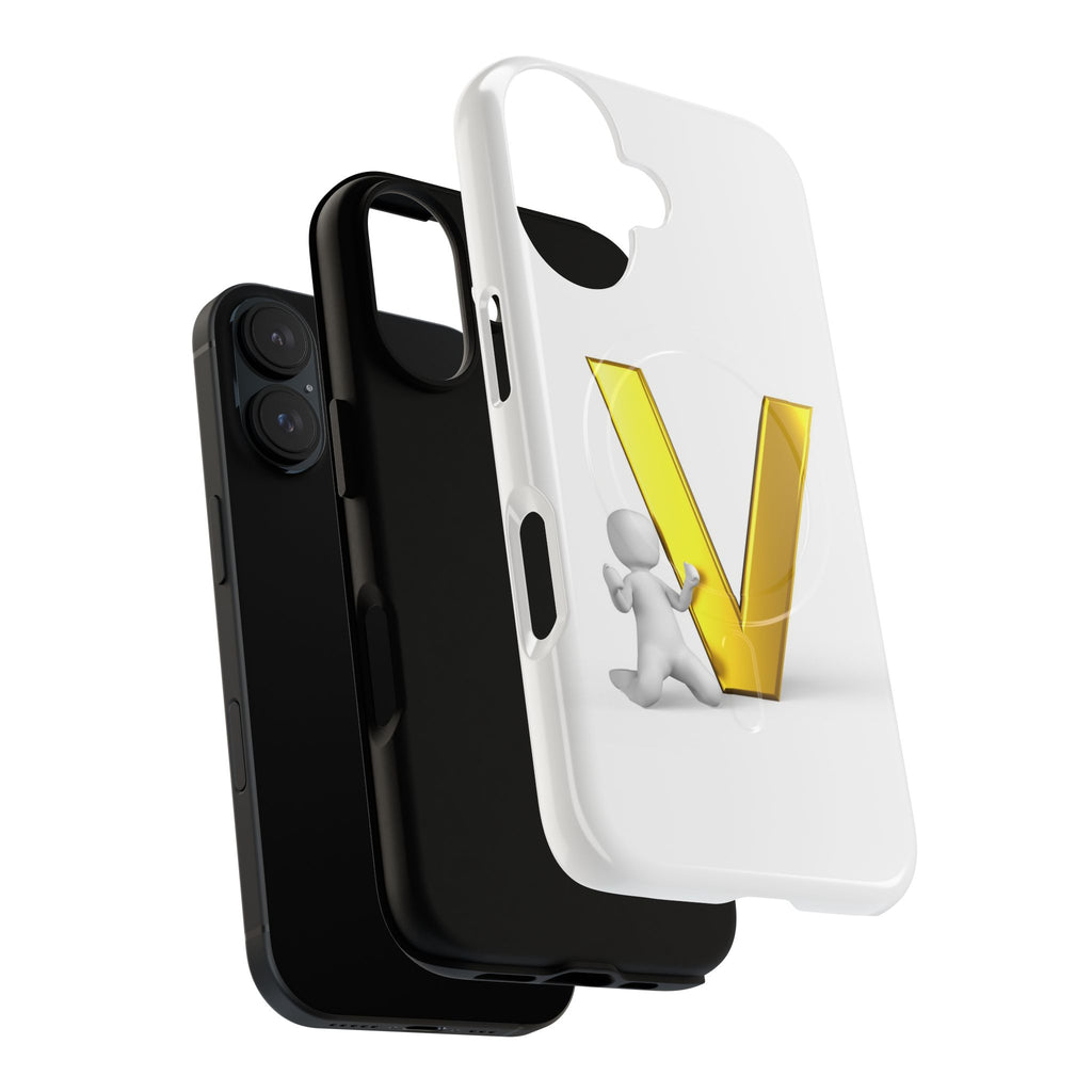 Gold Letter V Monogram Phone Case | Tough Magnetic Case
