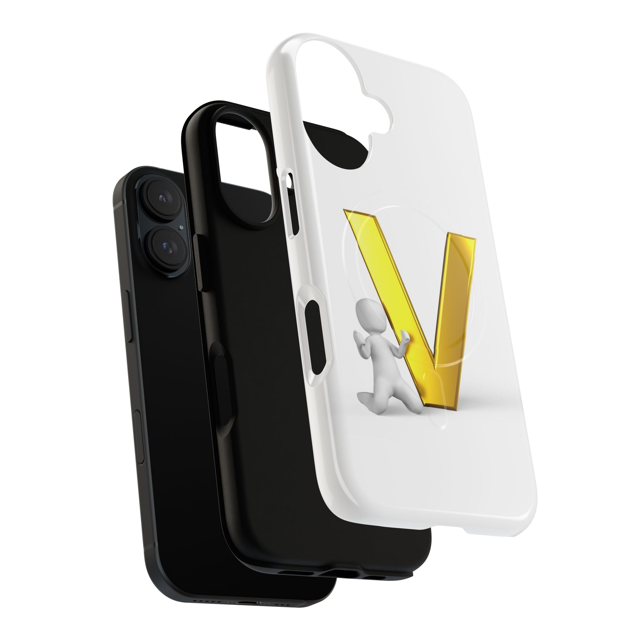 Gold Letter V Monogram Phone Case | Tough Magnetic Case