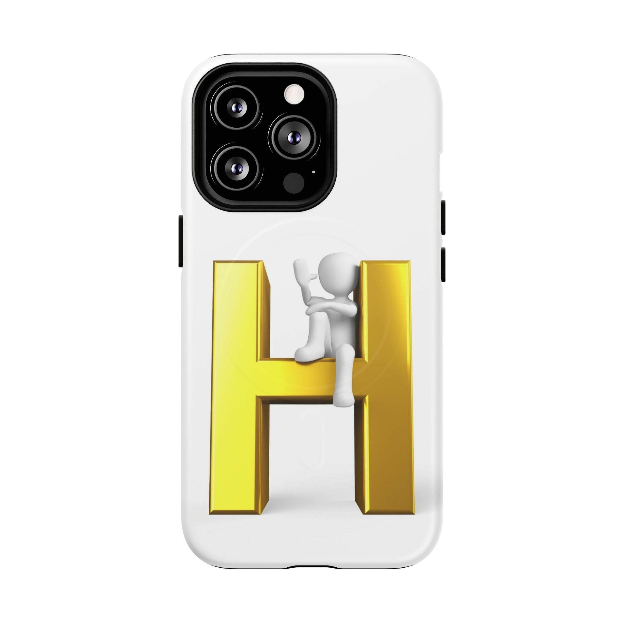 Coque de téléphone Grimpante Lettre H Dorée | Coque Magnétique Robuste