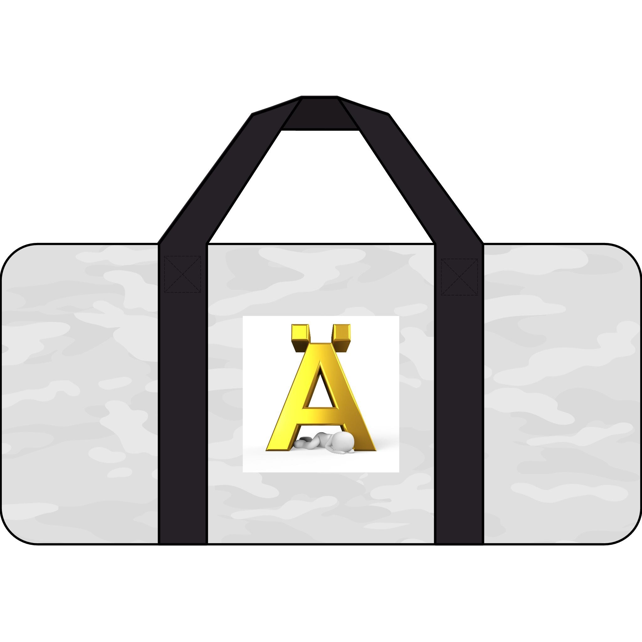 Gold Letter Ä Logo Travel Duffel Bag | Checker or Camo Strap Options