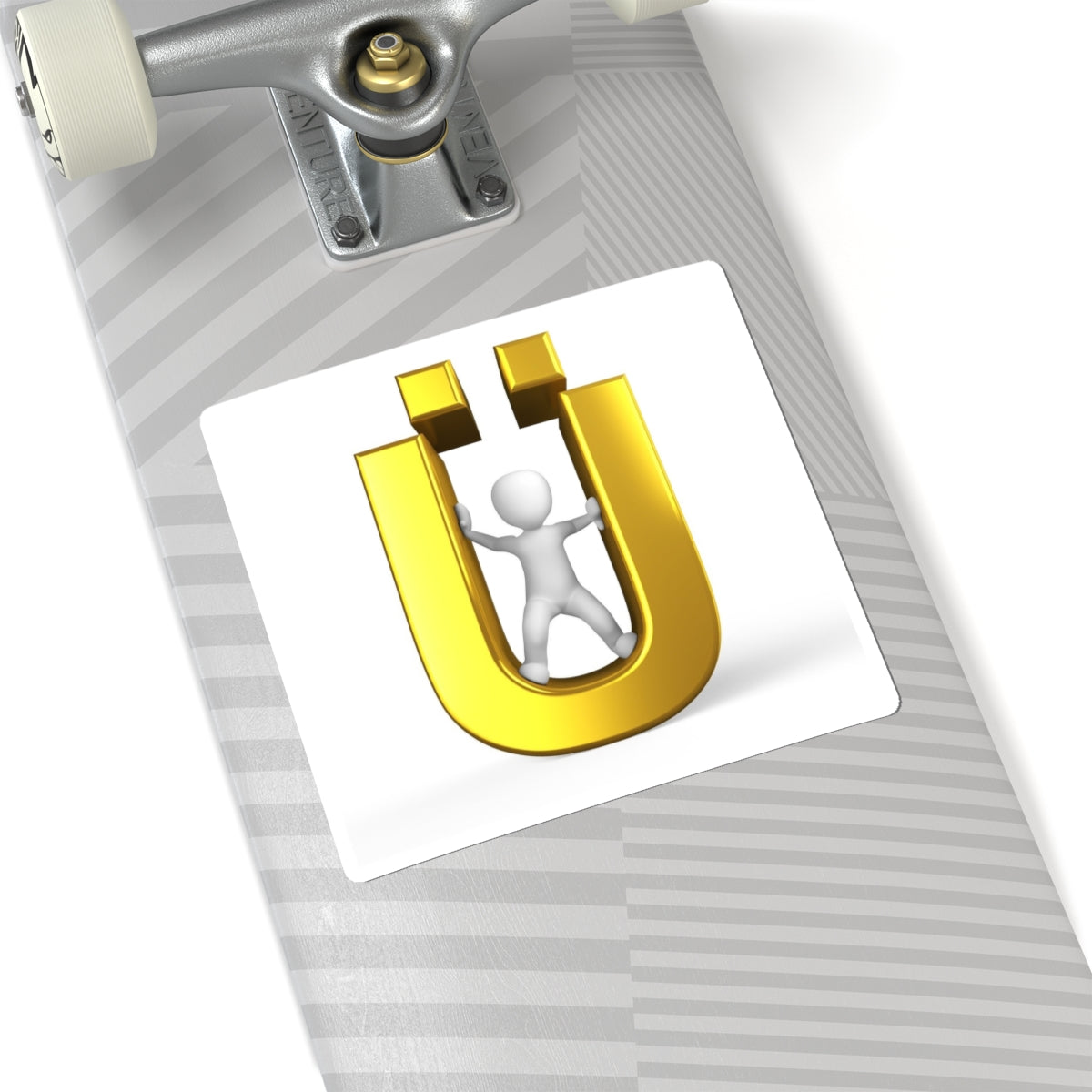 Gold Ü letter Design Kiss-Cut Stickers | Laptop Sticker, Vinyl Decal