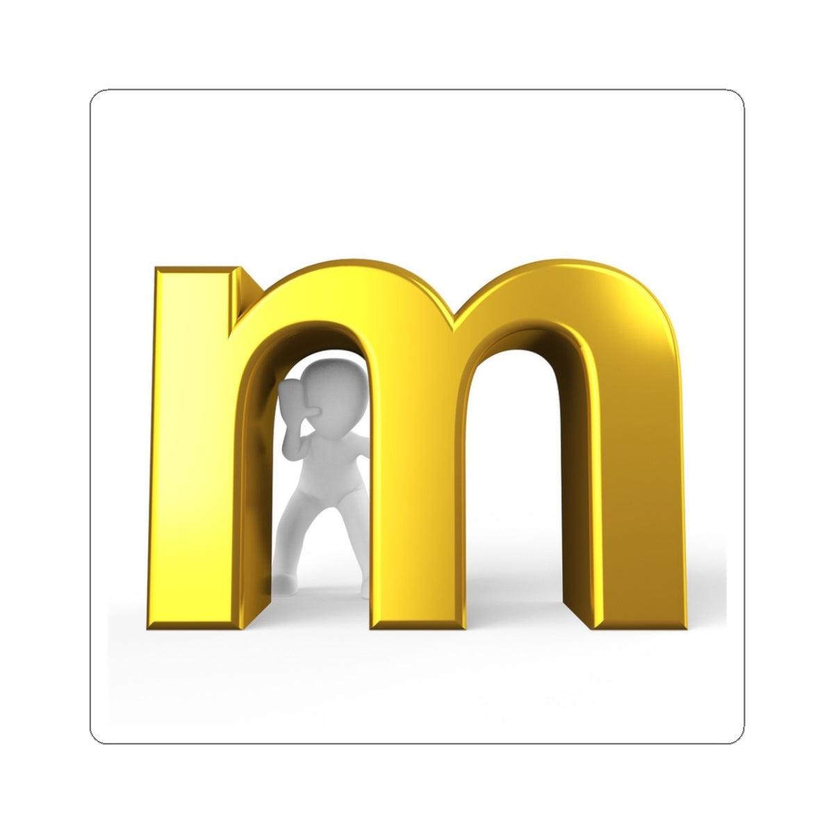 Autocollant Lettre M Or | Autocollant Monogramme Découpé
