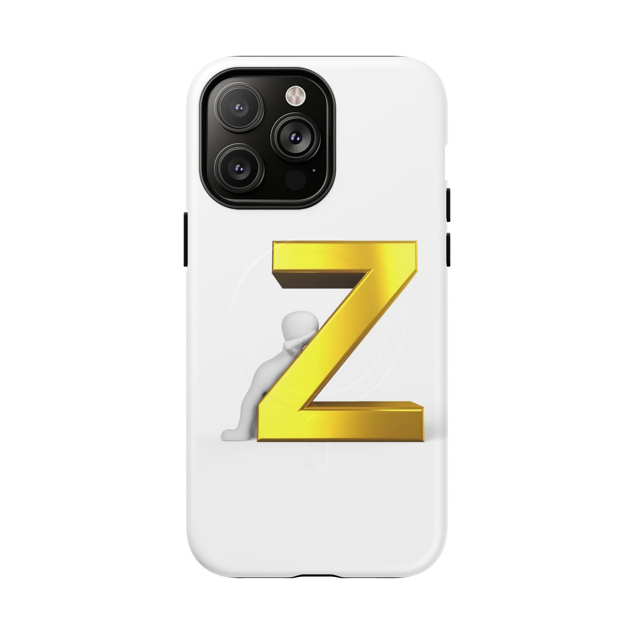 Coque de téléphone 3D Lettre Z Dorée | Coque magnétique robuste