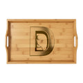 Monogram D Initial Bamboo Serving Tray | Engraved Wooden Tray