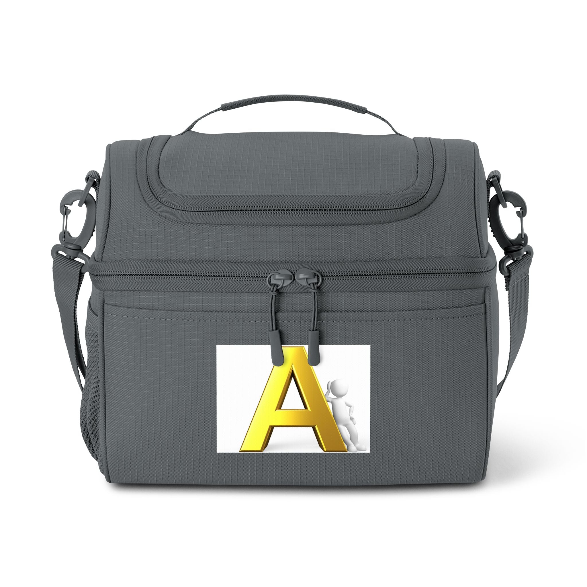 Sac isotherme à monogramme lettre A dorée | Sac isotherme initial personnalisé