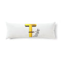 3D Stick Figure Tugging Gold Letter T Body Pillow | Alphabet Initial Décor